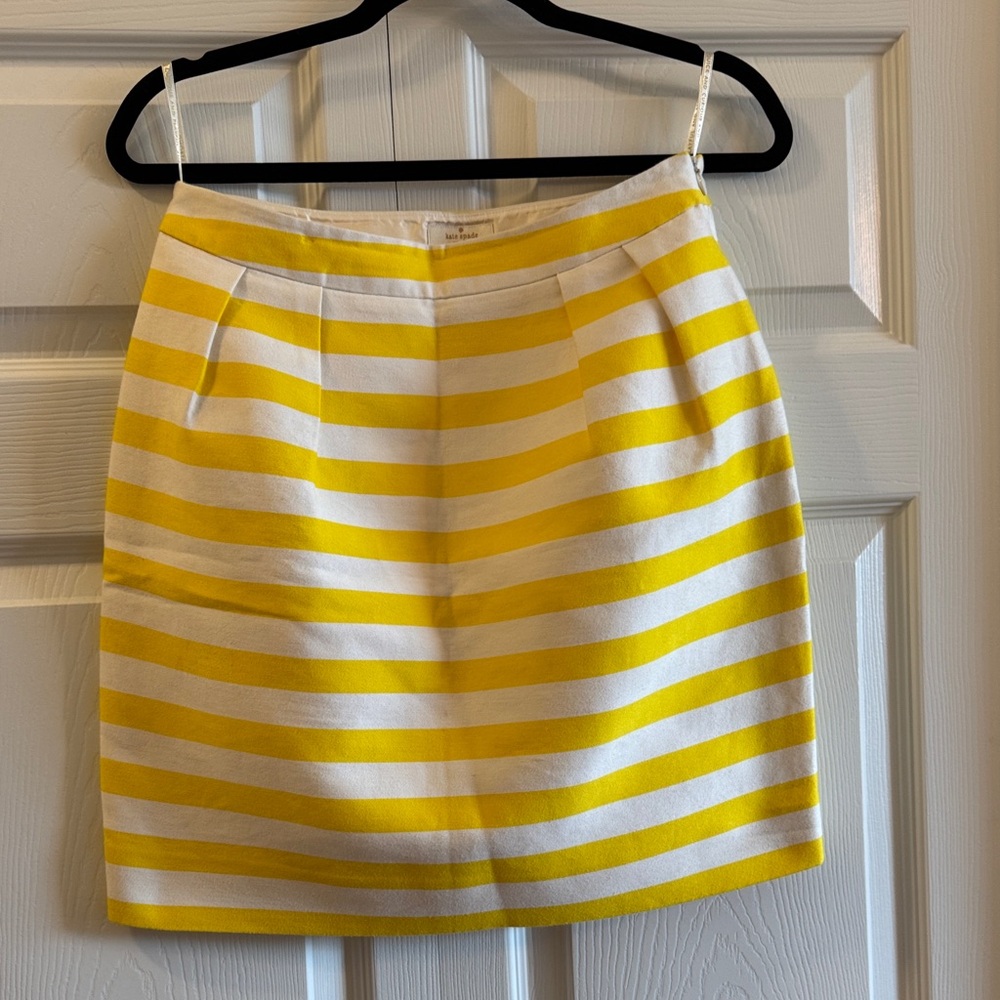 Kate Spade Sunny Yellow and White Mini Skirt